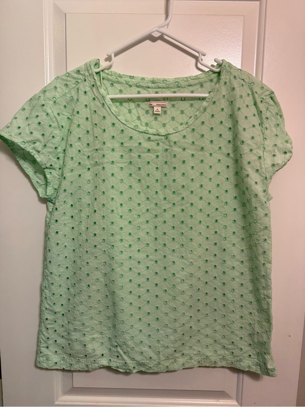 GAP Mint Green Eyelet Short Sleeve Shirt with Matching Cami Liner